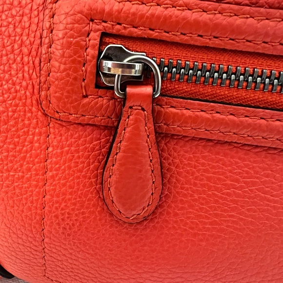 CELINE MINI LUGGAGE Grainy Calfskin Handbag - Orange-Red - Picture 11 of 12